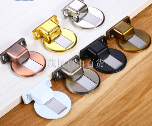 punch-free floor suction zinc alloy invisible floor suction bathroom wooden door invisible anti-collision floor suction