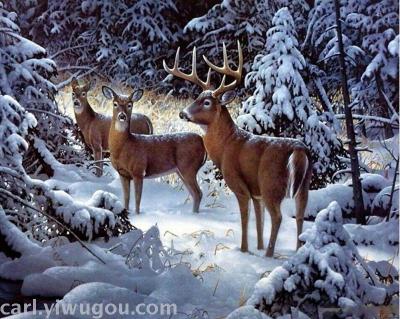 Russian hot sale of foreign trade diamond painting with frame diamond painting forest deer Cross Stitch