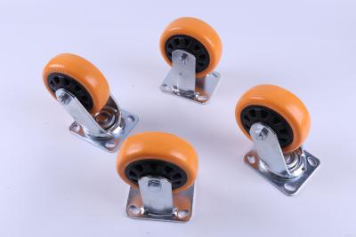 Double welded heavy duty casters mute wheel PU flat car casters with bearing 6203 bearing export casters
