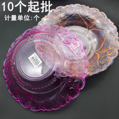 i1323 transparent round fruit plate mixed melon and fruit plate snack fruit box fruit basket yiwu 2 yuan two yuan store