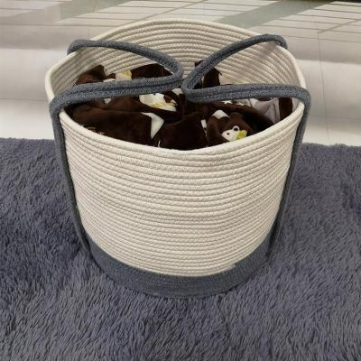 Foreign Trade Fabric Cotton String Laundry Basket Export Hot Sale Cotton String Storage Basket Laundry Basket Clothes Toy Storage Basket