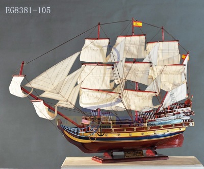 Santa Felipes Solid Wooden War Ship Ocean Series European Ship Model Office Accessories 105CM