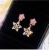 2019 New pink heart star 925 Silver Needle Earrings for female temperament South Korean personality versatile Earrings