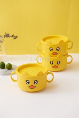 Jl-6231 little yellow duck bowl for cute cartoon children bowl for baby rice bowl with foam noodle bowl
