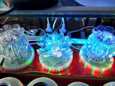 Vase pineapple handball little sun lotus lamp crystal transparent LED lamp lotus lamp crystal magic ball laser lamp