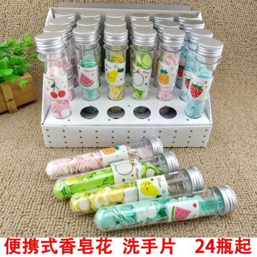 b1433 portable soap tablets hand washing tablets travel test tube soap paper daily necessities yiwu 2 yuan store wholesale