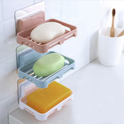 Wheat Straw Bathroom Suction Cup Punch-Free Soap Holder Wall-Mounted Soap Holder No Trace Stickers Fat Soap Box Single Layer Soap Box