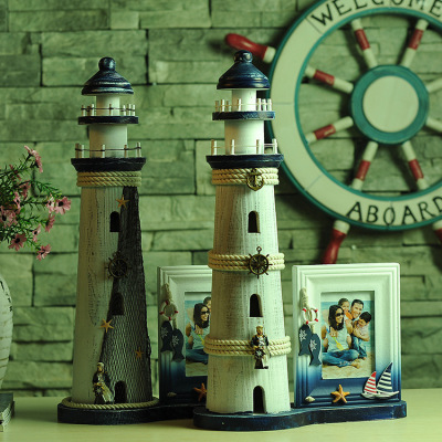 Lighthouse Frame Tower Clock LED Home decoration Creative Home bar Sample Room Furnishing Myrine
