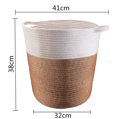 Clothing Clutter Storage Cotton Rope Basket Foldable Portable Cotton Rope Basket Customizable Amazon Hot Selling Cotton Rope Woven Basket