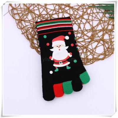 Toe Socks Men's Christmas Cotton Socks Sweat Absorbing and Deodorant Mid-Calf Summer Thin Ladies' Short Low Top Toe Socks