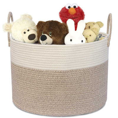 Clothing Clutter Storage Cotton Rope Basket Foldable Portable Cotton Rope Basket Customizable Amazon Direct Supply Cotton Rope Woven Basket