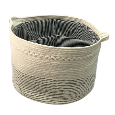 Large Cotton Rope Storage Basket Collapsible Cotton Rope Woven Basket 