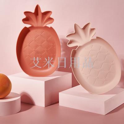 Jl-6233 large pineapple fruit bowl plastic lovely fruit bowl tropical Nordic style dishes fruit plate