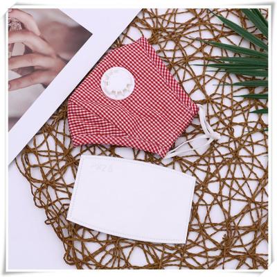Red and White Plaid Mask Factory in Stock Wholesale PM2.5 Protective Mask with Breather Valve Cotton Mask Customization