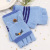 Winter children's half-finger knitted gloves flip-over warm gloves Cat pattern Stripes cashmere gloves for boys and girls