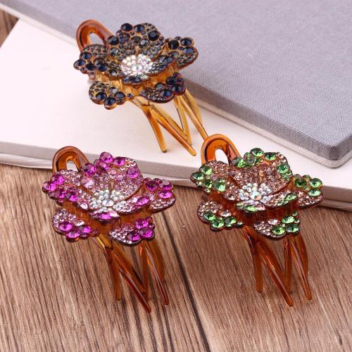 Mother Barrettes Female Crystal Gripper Large Three-Jaw Clamps Updo Headwear Duckbill Clip Korean Rhinestone Back Head Press Clip