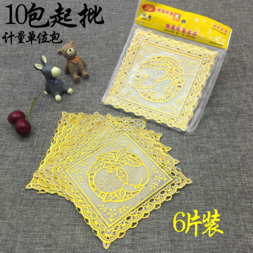 D1422 6-Piece Electroplating Coaster Insulation Pad Daily Necessities Household Supplies Yiwu 2 Yuan Department Store Wholesale