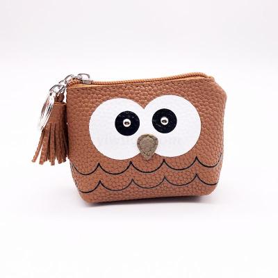 T-shaped Owl Tassel Cute Fashion Zero Purse Student Mini Purse Coin Purse female zipper key bag