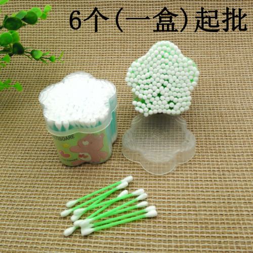 D2222 Plastic Plum Cotton Swab Cotton Swab Cotton Strips Cotton Puff Beauty Bar Yiwu 2 Yuan Two Yuan Store