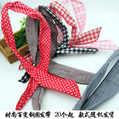 A2647 Crossover changeable steel wire hair band new fashion hair headband Headband Headband Yiwu Two yuan shop jewelry wholesale