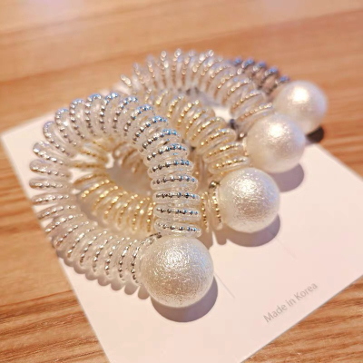 To make it more modern, Korea imported ground Pearl telephone wire rubber band Hair rope head rope Hair ring