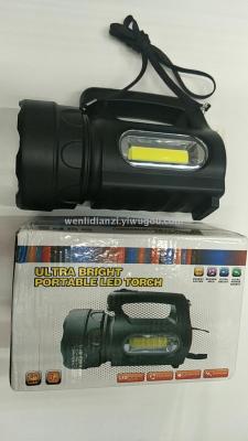 Hot-selling Strong Light 1 LED hand lantern, multi-function USB charging hand lantern, COB plastic hand lantern