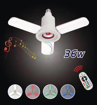 New LED tri-leaf light with Bluetooth remote folding bulb Indoor UFO light super bright energy saving light