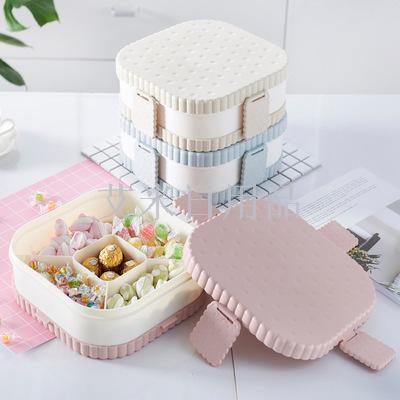 Jl-6113 Square biscuit candy box Plastic lazy person fruit tray wedding candy box snacks melon seeds dried fruit box