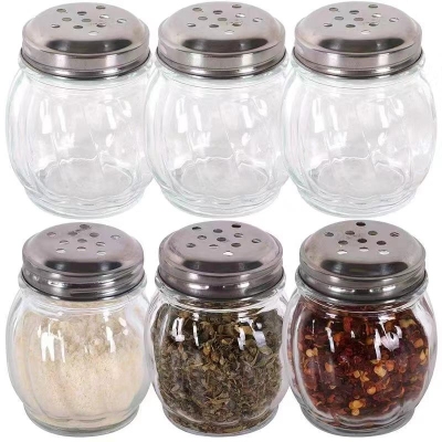 Spice Jar Pepper and Salt Pepper Glass Bottle Pepper and White Sugar Bottle