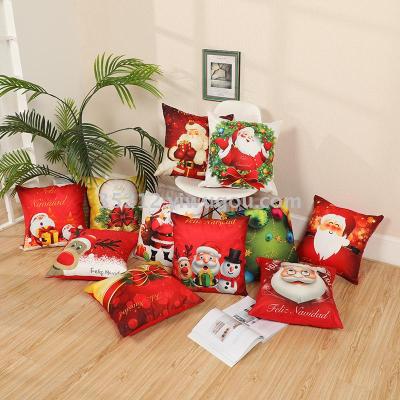 Christmas series pillow Cases Pillow Cases Festive flag tablecloth pillow cases