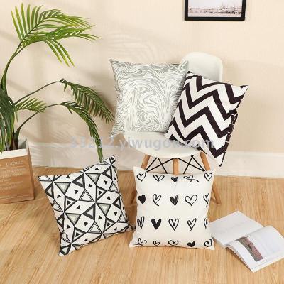 Black and white simple pillow cover British pillow cover sofa headrest cover foreign trade supply pillow cover
