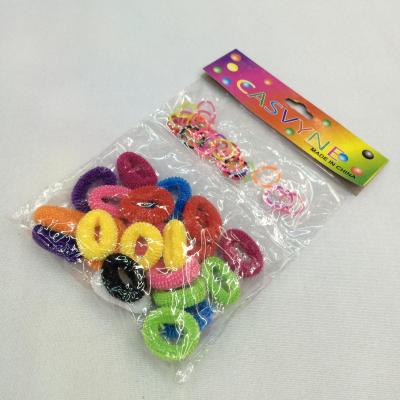 25 bright silk towel rings with 40 stitches plus 35 dotted rubber bands