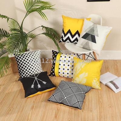 Yellow simple pillow cover British pillow cover sofa headrest cover foreign trade supply pillow cover