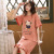 Summer new short-sleeved Nightdress female 6535 cotton in long Korean version of sweet student pajamas fat MM large size home wear