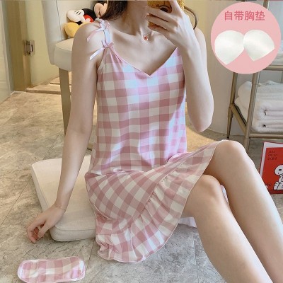 Summer New wechat Business Hot Style Halter Skirt Home Wear with breast pad sexy Eye Mask manufacturer Direct Wholesale