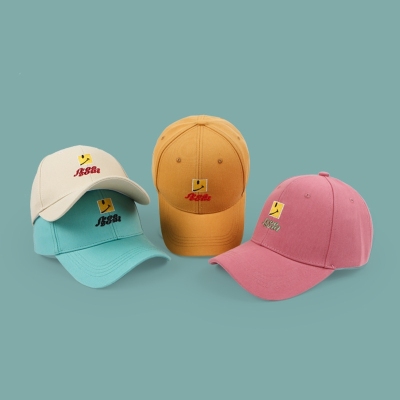 Hat for Women Special-Interest Fashion Brand Peaked Cap Ins Fashion All-Match Baseball Cap Men's Embroidered Smiley Sun Sun Hat for Women