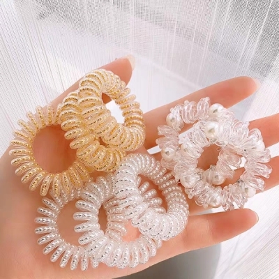 Network hot style can Bead phone ring Web celebrity three-piece Set of mixed new Rubber band hair ring manufacturers Direct