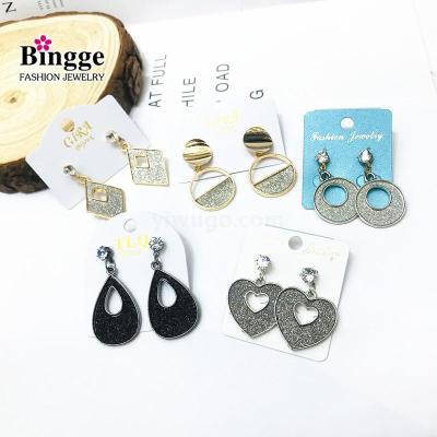 Korean Simple Joker temperament stands personality hipster face thin gold Super fairy Drop female ear nail