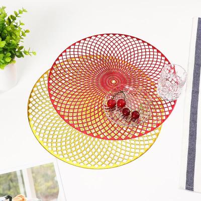 Spiral PVC Bronzing Cutout Mat Heat Insulation Non-Slip Placemat Tea Table Cloth Table Mat Decorative Pad Western-Style Placemat