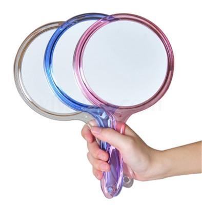 Fashion Plastic Handle Double Mirror Makeup Mirror Promotional Advertising Mirror Handheld Magnifying Glass