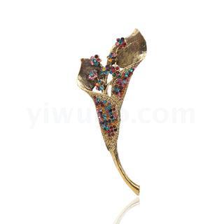 Korean version of fashion set Diamond Brooch Brooch Cardigan accessories with simple pin large sweater Brooch accessories