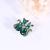 Dark green crystal bow little cat brooch female fashion cute anti-glitter small pin Ins small fresh brooch