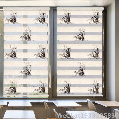 Home Living Room Bedroom Study Roller Shutter Soft Gauze Curtain Cotton and Linen Printing Soft Gauze Curtain Finished Foreign Trade Wholesale Factory Direct Sales