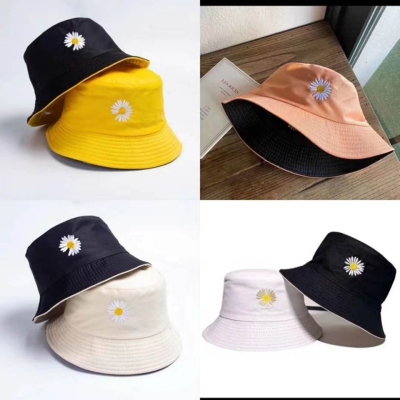INS G-Dragon Same Style Spring/Summer Reversible Fisherman Hat Japanese Style Basin Hat Daisy Sunshade Special Sun Protection Hat