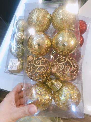 factory christmas christmas tree ornaments ornament ball glitter powder electroplating ball holiday decoration christmas golden ball gift set