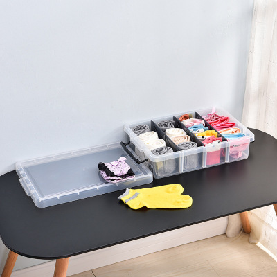 Transparent Underwear Storage Box multi-function Underwear SOCKS Storage Box Compartments Storage Box Compartments