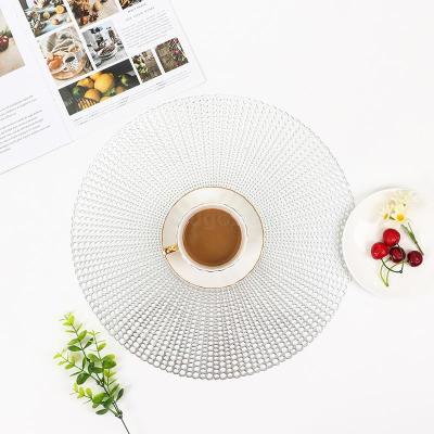 Creative Hollow Placemat Gilding Pattern Pvc Placemat for Western Food Anti-Scald and Waterproof round Ins Style Decorative Pad