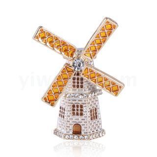 Korean version of the new hot-selling fashion creative oil lamp Tower windmill was created for elegant temperament popular women's brooch