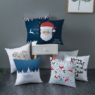 Amazon Hot Style Home 2020 Christmas Peach Pillowcase Christmas sofa Pillow Case Custom Cover
