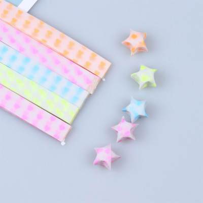 Children's Handmade Diy Folding Wish Lucky Star Paper New Monochrome Transparent Luminous Color XINGX Paper Folding Strip
